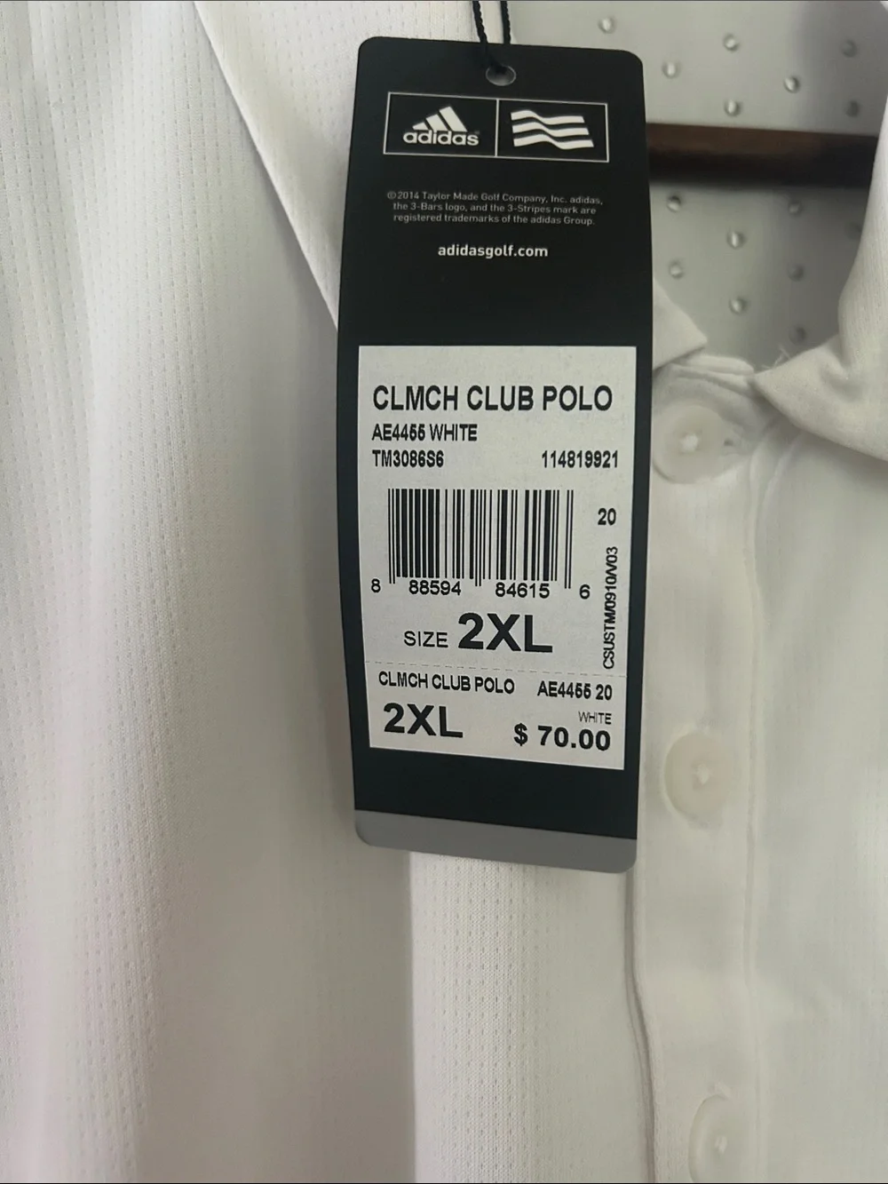 adidas White Men's Short-Sleeve Polo Shirt